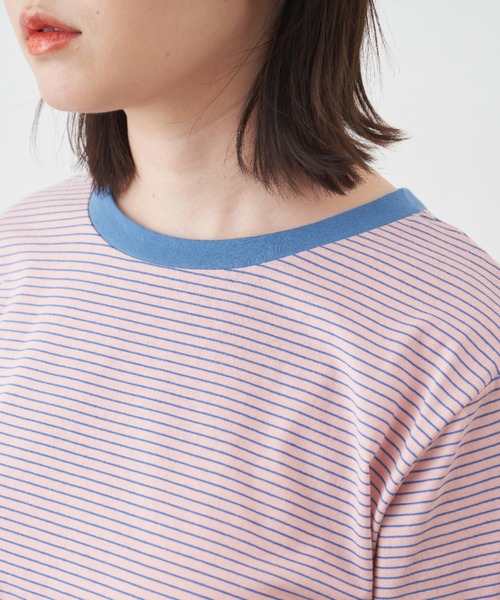 MERLOT(メルロー)の「【夏のスタイリングに欠かせない】ベーシックボーダーT(Tシャツ/カットソー・レディース・ブラック/イエロー/ブルー・FREE)」の2枚目の写真