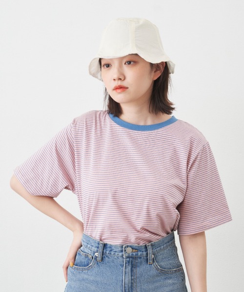 MERLOT(メルロー)の「【夏のスタイリングに欠かせない】ベーシックボーダーT(Tシャツ/カットソー・レディース・ブラック/イエロー/ブルー・FREE)」の21枚目の写真