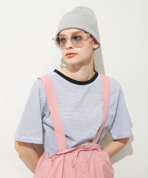 MERLOT(メルロー)の「【夏のスタイリングに欠かせない】ベーシックボーダーT(Tシャツ/カットソー・レディース・ブラック/イエロー/ブルー・FREE)」の5枚目の写真