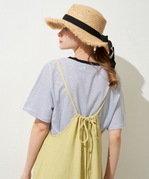 MERLOT(メルロー)の「【夏のスタイリングに欠かせない】ベーシックボーダーT(Tシャツ/カットソー・レディース・ブラック/イエロー/ブルー・FREE)」の13枚目の写真