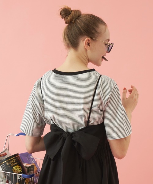 MERLOT(メルロー)の「【夏のスタイリングに欠かせない】ベーシックボーダーT(Tシャツ/カットソー・レディース・ブラック/イエロー/ブルー・FREE)」の17枚目の写真