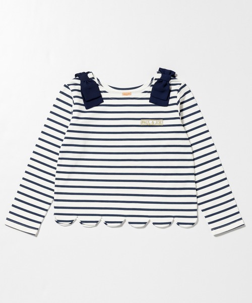 PAUL&JOE(ポールアンドジョー)の「PAUL & JOE(ポール & ジョー)スカラップヘムボーダー長袖Tシャツ(Tシャツ/カットソー・キッズ・ネイビー/ラベンダー・110/120/130/140/150)」の11枚目の写真