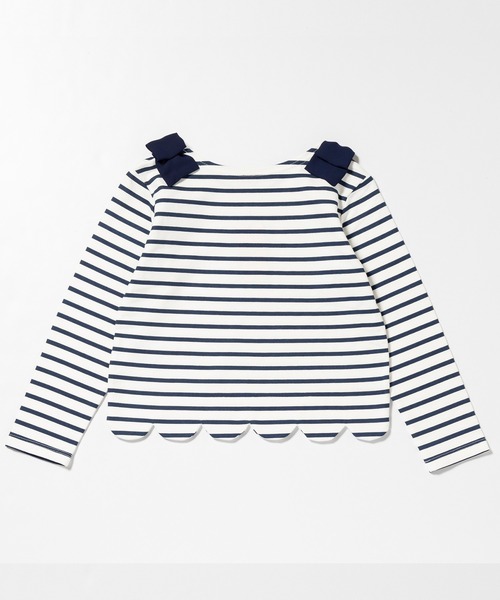 PAUL&JOE(ポールアンドジョー)の「PAUL & JOE(ポール & ジョー)スカラップヘムボーダー長袖Tシャツ(Tシャツ/カットソー・キッズ・ネイビー/ラベンダー・110/120/130/140/150)」の12枚目の写真