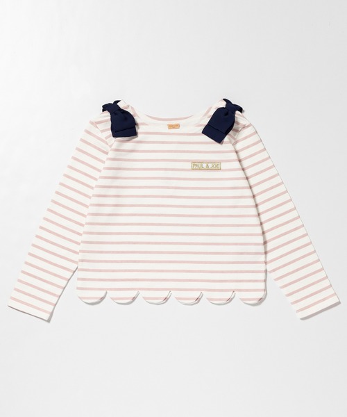 PAUL&JOE(ポールアンドジョー)の「PAUL & JOE(ポール & ジョー)スカラップヘムボーダー長袖Tシャツ(Tシャツ/カットソー・キッズ・ネイビー/ラベンダー・110/120/130/140/150)」の14枚目の写真