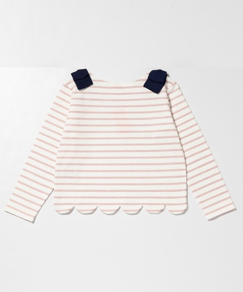 PAUL&JOE(ポールアンドジョー)の「PAUL & JOE(ポール & ジョー)スカラップヘムボーダー長袖Tシャツ(Tシャツ/カットソー・キッズ・ネイビー/ラベンダー・110/120/130/140/150)」の15枚目の写真