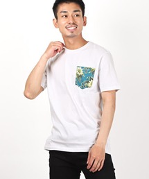 ボタニカル柄ポケットプリント半袖Tシャツ