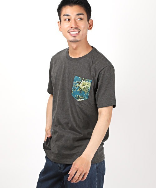 プランテーション リネン混 ボタニカル柄 ゆったりTシャツ 半袖カットソー aa-1483.jpg