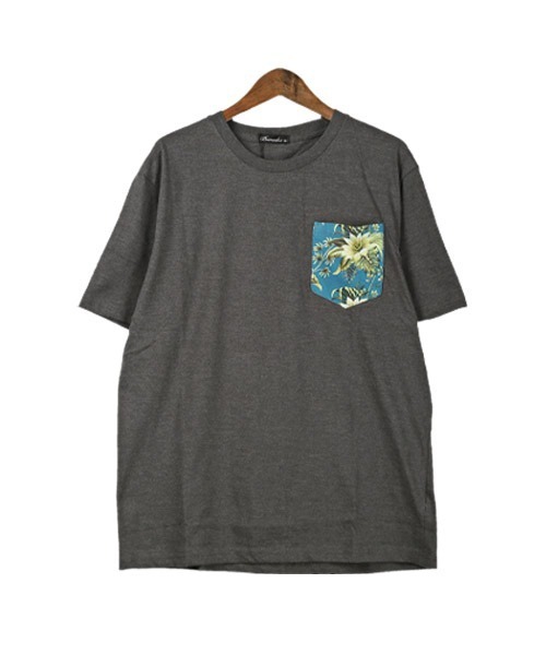 ボタニカル柄ポケットプリント半袖Tシャツ（Tシャツ/カットソー