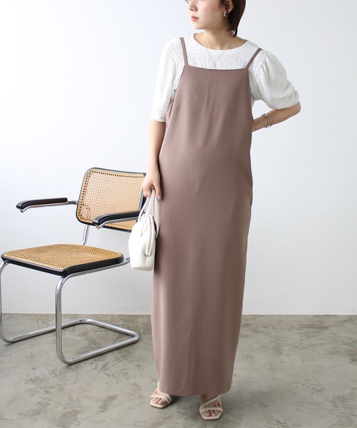 GeeRA（ジーラ）の「マキシキャミソールワンピース（ワンピース・レディース・モカ/アイボリー/ブラック・MEDIUM/LARGE/X-LARGE）」の4枚目の写真