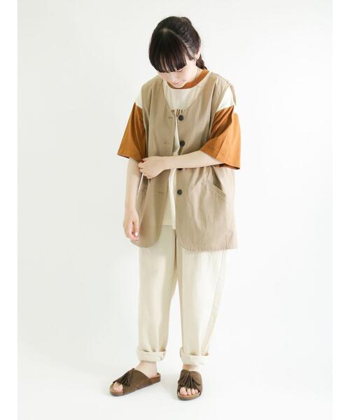 Samansa Mos2（サマンサ モスモス）の「配色ロゴTシャツ（ニット/セーター・レディース・オレンジ/ピンク/グレー/ブラック・ﾌﾘ-）」の6枚目の写真