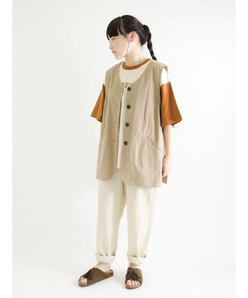 Samansa Mos2（サマンサ モスモス）の「配色ロゴTシャツ（ニット/セーター・レディース・オレンジ/ピンク/グレー/ブラック・ﾌﾘ-）」の7枚目の写真