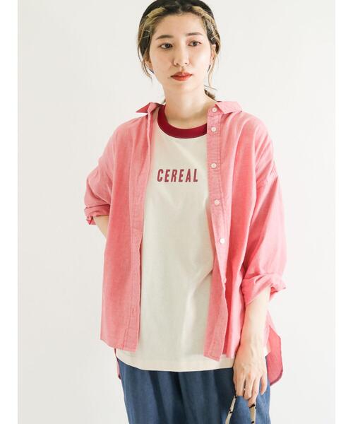 Samansa Mos2（サマンサ モスモス）の「配色ロゴTシャツ（ニット/セーター・レディース・オレンジ/ピンク/グレー/ブラック・ﾌﾘ-）」の12枚目の写真