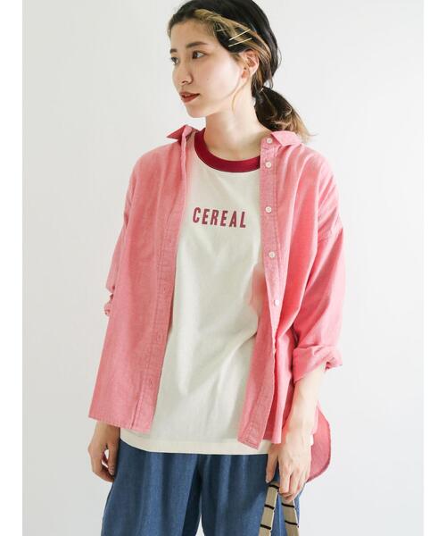 Samansa Mos2（サマンサ モスモス）の「配色ロゴTシャツ（ニット/セーター・レディース・オレンジ/ピンク/グレー/ブラック・ﾌﾘ-）」の13枚目の写真