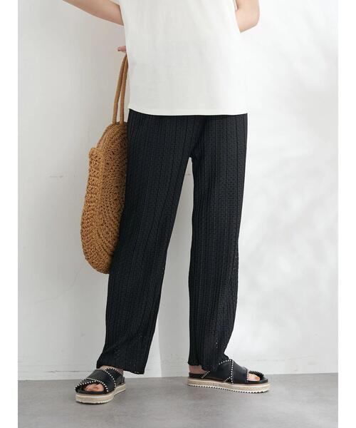 earth music&ecology（アースミュージックアンドエコロジー）の「レースプリーツパンツ（その他パンツ・レディース・ブラック/アイボリー/ライトブラウン・FREE）」の4枚目の写真