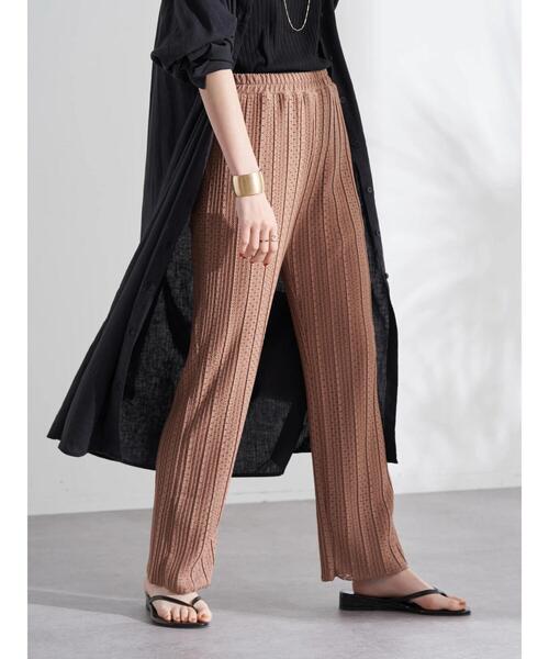 earth music&ecology（アースミュージックアンドエコロジー）の「レースプリーツパンツ（その他パンツ・レディース・ブラック/アイボリー/ライトブラウン・FREE）」の18枚目の写真