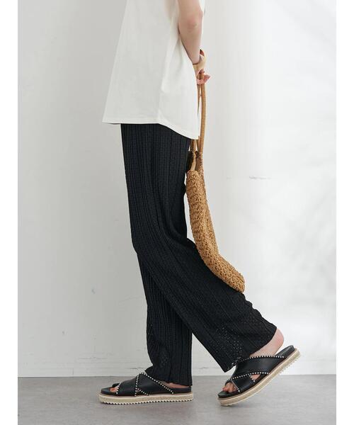 earth music&ecology（アースミュージックアンドエコロジー）の「レースプリーツパンツ（その他パンツ・レディース・ブラック/アイボリー/ライトブラウン・FREE）」の13枚目の写真