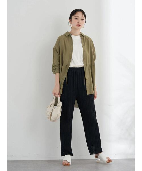 earth music&ecology（アースミュージックアンドエコロジー）の「レースプリーツパンツ（その他パンツ・レディース・ブラック/アイボリー/ライトブラウン・FREE）」の11枚目の写真