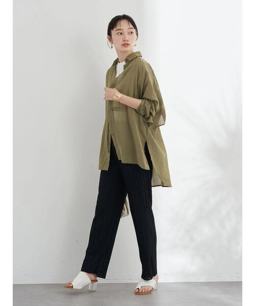 earth music&ecology（アースミュージックアンドエコロジー）の「レースプリーツパンツ（その他パンツ・レディース・ブラック/アイボリー/ライトブラウン・FREE）」の9枚目の写真