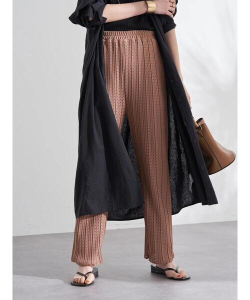 earth music&ecology（アースミュージックアンドエコロジー）の「レースプリーツパンツ（その他パンツ・レディース・ブラック/アイボリー/ライトブラウン・FREE）」の19枚目の写真