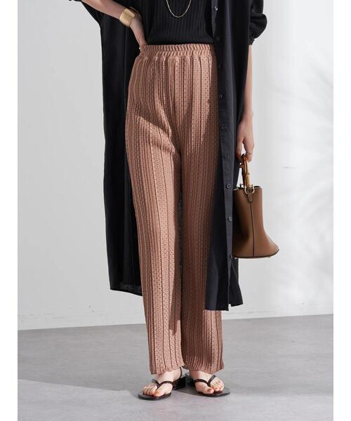 earth music&ecology（アースミュージックアンドエコロジー）の「レースプリーツパンツ（その他パンツ・レディース・ブラック/アイボリー/ライトブラウン・FREE）」の21枚目の写真