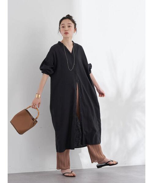 earth music&ecology（アースミュージックアンドエコロジー）の「レースプリーツパンツ（その他パンツ・レディース・ブラック/アイボリー/ライトブラウン・FREE）」の8枚目の写真