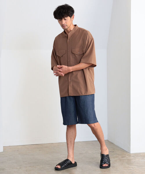 B:MING by BEAMS(ビーミングバイビームス)の「B:MING by BEAMS / 梨地 バンドカラー CPOシャツ(シャツ/ブラウス・メンズ・ブラック/ブラウン系その他4/ブルー系その他4・SMALL/MEDIUM/X-LARGE/LARGE)」の5枚目の写真