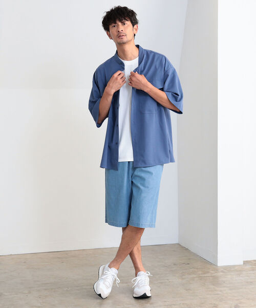 B:MING by BEAMS(ビーミングバイビームス)の「B:MING by BEAMS / 梨地 バンドカラー CPOシャツ(シャツ/ブラウス・メンズ・ブラック/ブラウン系その他4/ブルー系その他4・SMALL/MEDIUM/X-LARGE/LARGE)」の6枚目の写真