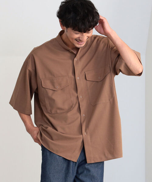 B:MING by BEAMS(ビーミングバイビームス)の「B:MING by BEAMS / 梨地 バンドカラー CPOシャツ(シャツ/ブラウス・メンズ・ブラック/ブラウン系その他4/ブルー系その他4・SMALL/MEDIUM/X-LARGE/LARGE)」の8枚目の写真