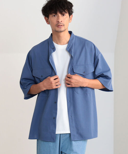 B:MING by BEAMS(ビーミングバイビームス)の「B:MING by BEAMS / 梨地 バンドカラー CPOシャツ(シャツ/ブラウス・メンズ・ブラック/ブラウン系その他4/ブルー系その他4・SMALL/MEDIUM/X-LARGE/LARGE)」の9枚目の写真