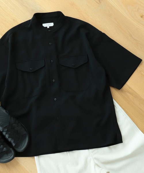 B:MING by BEAMS(ビーミングバイビームス)の「B:MING by BEAMS / 梨地 バンドカラー CPOシャツ(シャツ/ブラウス・メンズ・ブラック/ブラウン系その他4/ブルー系その他4・SMALL/MEDIUM/X-LARGE/LARGE)」の1枚目の写真