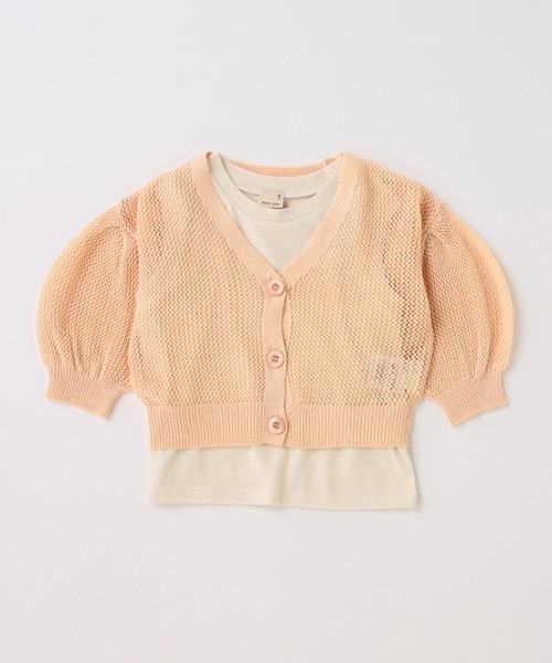 petit main(プティマイン)の「【リンク】メッシュカーデ+タンクセット(キッズ)(カーディガン/ボレロ・キッズ・ピンク/アイボリー/イエロー×グリーン・S/M/L)」の18枚目の写真