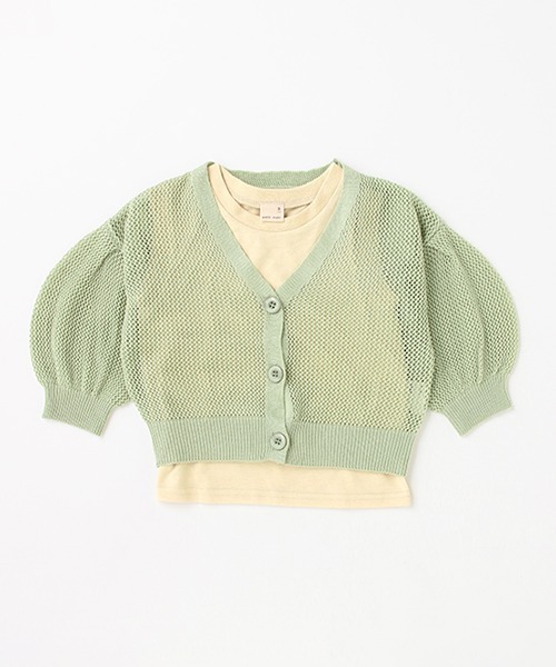 petit main(プティマイン)の「【リンク】メッシュカーデ+タンクセット(キッズ)(カーディガン/ボレロ・キッズ・ピンク/アイボリー/イエロー×グリーン・S/M/L)」の22枚目の写真
