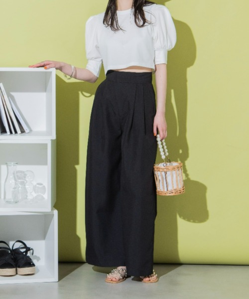 VIOLETTA（ヴィオレッタ）の「ハイウエストワイドパンツ（その他パンツ・レディース・ブラック/ベージュ・M/S）」の14枚目の写真