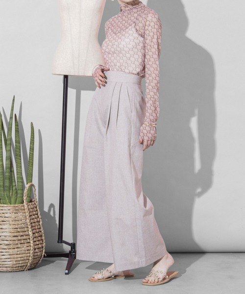 VIOLETTA（ヴィオレッタ）の「ハイウエストワイドパンツ（その他パンツ・レディース・ブラック/ベージュ・M/S）」の5枚目の写真