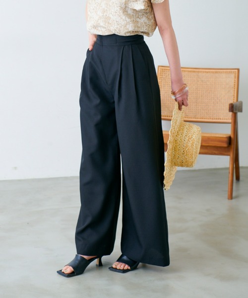 VIOLETTA（ヴィオレッタ）の「ハイウエストワイドパンツ（その他パンツ・レディース・ブラック/ベージュ・M/S）」の19枚目の写真