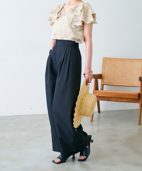 VIOLETTA（ヴィオレッタ）の「ハイウエストワイドパンツ（その他パンツ・レディース・ブラック/ベージュ・M/S）」の20枚目の写真