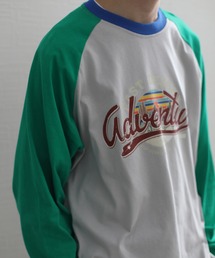 HOOK -original- アメカジヴィンテージ風袖配色切り替えロゴプリントリンガーロングTEE