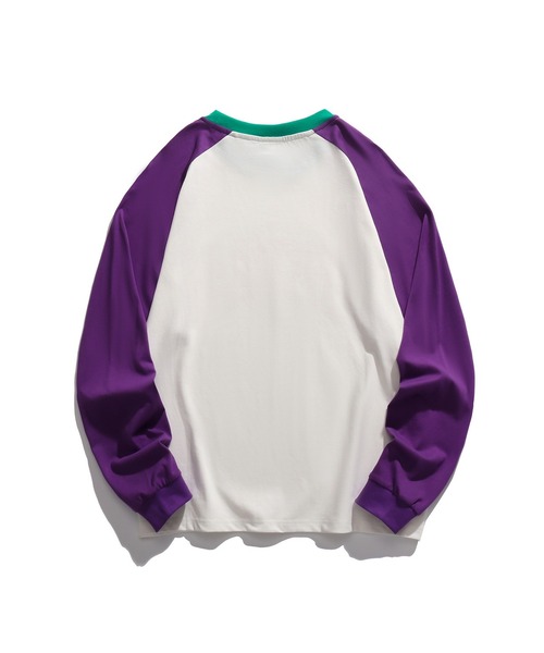 HOOK(フック)の「HOOK -original- アメカジヴィンテージ風袖配色切り替えロゴプリントリンガーロングTEE(Tシャツ/カットソー・メンズ・ホワイト/ライトグレー/ブルー・M/L/XL)」の7枚目の写真