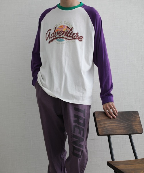 HOOK(フック)の「HOOK -original- アメカジヴィンテージ風袖配色切り替えロゴプリントリンガーロングTEE(Tシャツ/カットソー・メンズ・ホワイト/ライトグレー/ブルー・M/L/XL)」の17枚目の写真