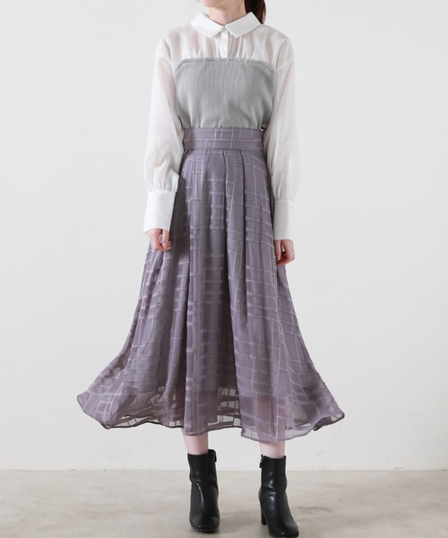 Cheek(チーク)の「ニットビスチェ切替ブラウス(シャツ/ブラウス・レディース・ブラック/グレー/ブラウン・MEDIUM)」の9枚目の写真