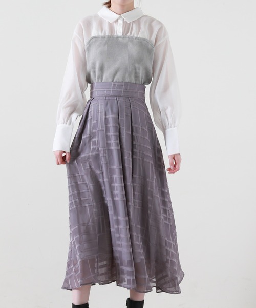 Cheek(チーク)の「ニットビスチェ切替ブラウス(シャツ/ブラウス・レディース・ブラック/グレー/ブラウン・MEDIUM)」の10枚目の写真