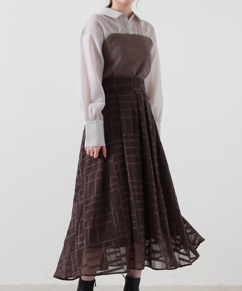 Cheek(チーク)の「ニットビスチェ切替ブラウス(シャツ/ブラウス・レディース・ブラック/グレー/ブラウン・MEDIUM)」の20枚目の写真