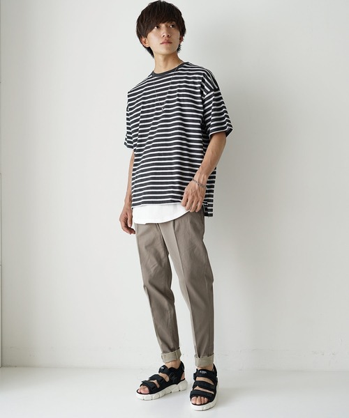 MinoriTY(マイノリティ)の「【MinoriTY】ロールアップテーパードアンクルパンツ スラックス ワイドパンツ メンズ 無地(チノパンツ・メンズ・ブラック/ベージュ/ネイビー/オフホワイト・M/L/XL)」の9枚目の写真