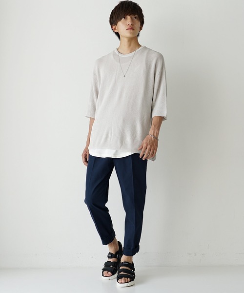MinoriTY(マイノリティ)の「【MinoriTY】ロールアップテーパードアンクルパンツ スラックス ワイドパンツ メンズ 無地(チノパンツ・メンズ・ブラック/ベージュ/ネイビー/オフホワイト・M/L/XL)」の12枚目の写真
