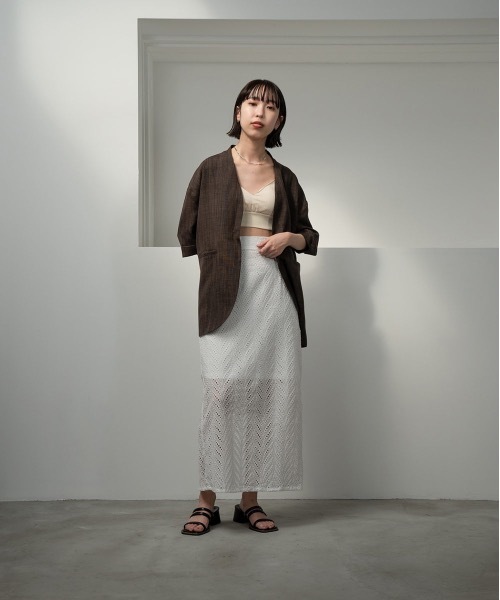 lawgy(ラウジー)の「cut work lace skirt(スカート・レディース・ホワイト/ブラック・FREE)」の5枚目の写真