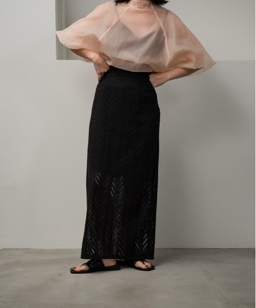 lawgy(ラウジー)の「cut work lace skirt(スカート・レディース・ホワイト/ブラック・FREE)」の14枚目の写真