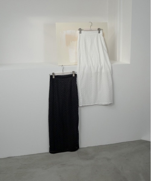 lawgy(ラウジー)の「cut work lace skirt(スカート・レディース・ホワイト/ブラック・FREE)」の16枚目の写真