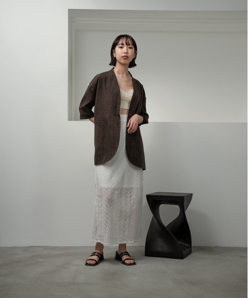 lawgy(ラウジー)の「cut work lace skirt(スカート・レディース・ホワイト/ブラック・FREE)」の18枚目の写真