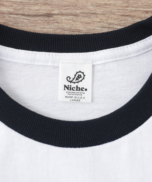 niche.（ニッチ）の「【niche.USA / ニッチ】Potted Ringer-CINE/YELLOW（Tシャツ/カットソー・メンズ・ネイビー・MEDIUM/LARGE）」の4枚目の写真