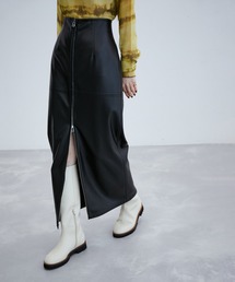 ADAM ET ROPE' | フェイクレザー2WAYジップスカート(スカート)